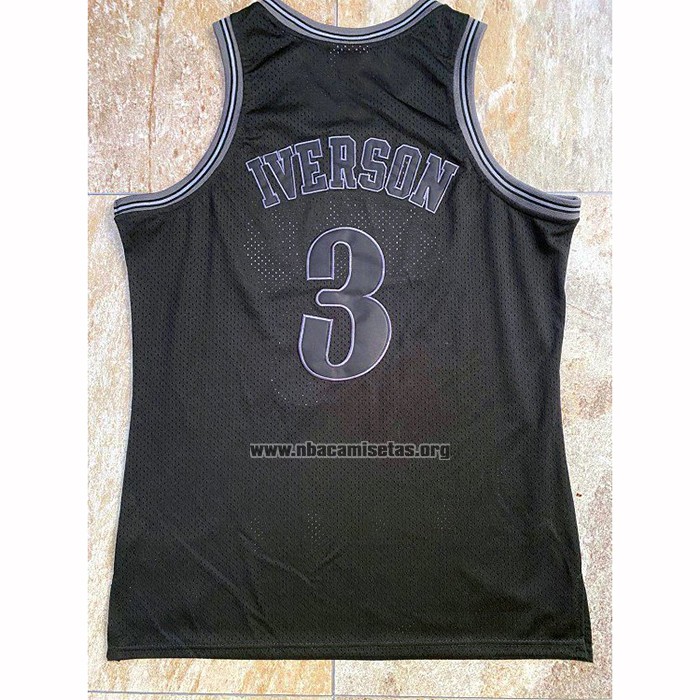 Camiseta Philadelphia 76ers Allen Iverson NO 3 Hardwood Classics 1997-98 Negro